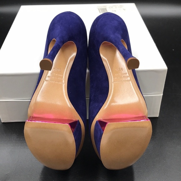 NICHOLAS KIRKWOOD Helmut Navy Suede, Metallic Fuchsia, 5.5"Heel Luxury NWT US 8 - Picture 9 of 16